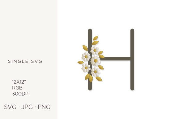 Elevate Your Creative Projects with a Floral Monogram Letter H Vector Design