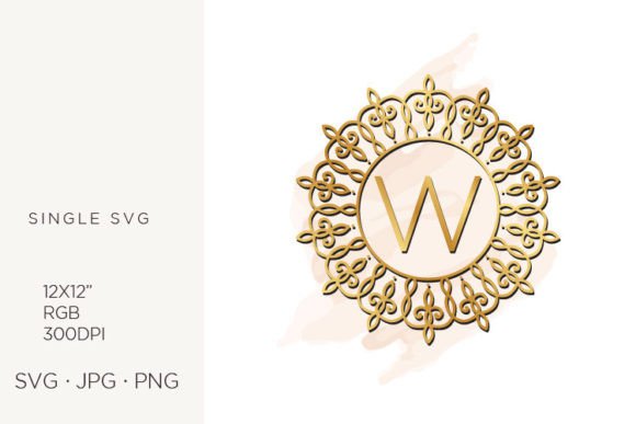 Elevate Your Designs with the Golden Ornamental Monogram Letter W