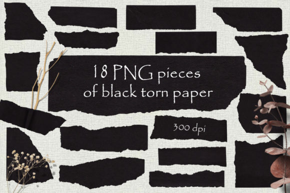 Enhancing Digital Design with High-Resolution Black Torn Paper PNGs
