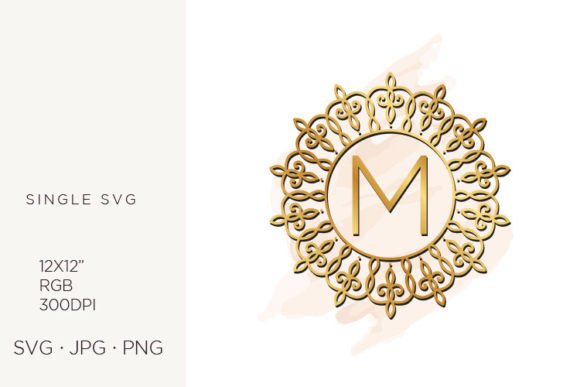 Golden Ornamental Monogram Letter M: Elevating Design with Timeless Elegance
