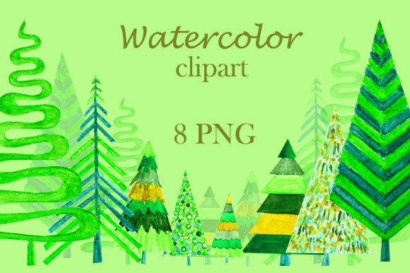 Integrating Watercolor Christmas Trees Clipart, PNG into Your Creative Workflow