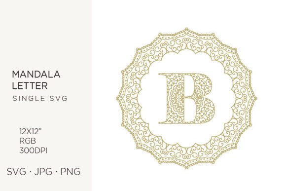Unlocking Creative Potential with the Golden Floral Mandala Frame and Letter B SVG