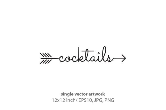 Word Cocktails Start and Ends with Arrow: Elevating Design with Precision Vector Clipart